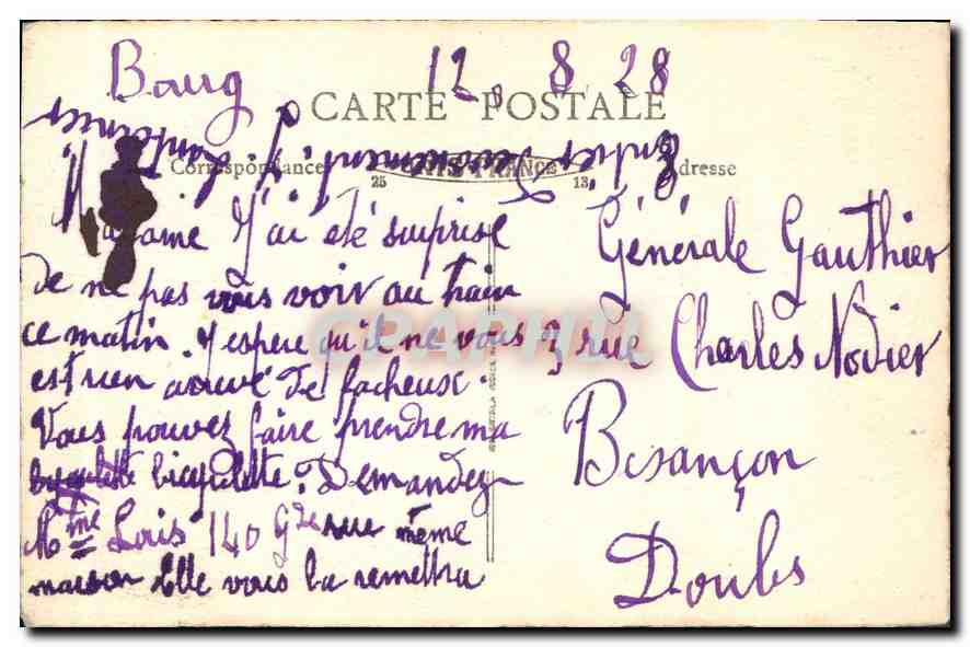 Kirche von Brou — Das Retablo — Vintage Postcard/Antike Ansichtskarte — Rückseite