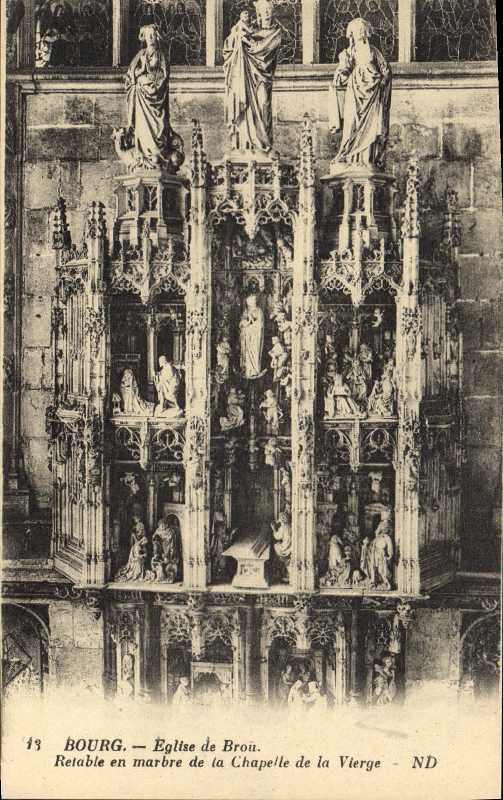 Bourg — Church of Brou. Marble Retable of the Chapel of the Virgin — ND