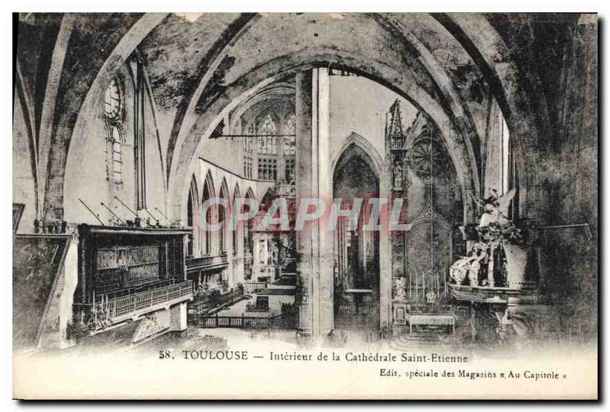 CPA Toulouse Interieur de la Cathedrale Saint Etienne 