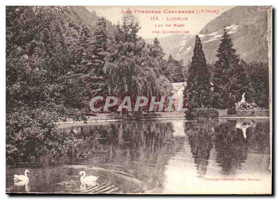 Lac du Parc des Quinconces — Luchon (1ère Série) — Phototypie Labouchois, Toulouse
