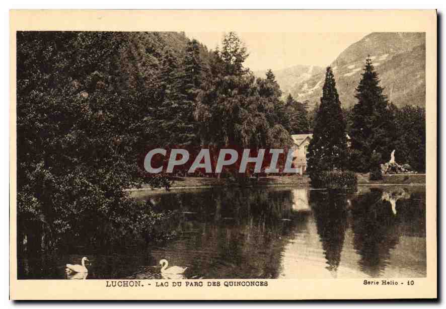 CPA Luchon lac du parc des quinconces 