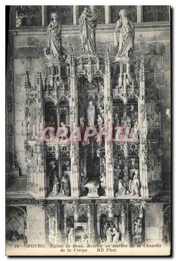 CPA Bourg Eglise de Brou Retable en marbre de la Chapelle de la Vierge 