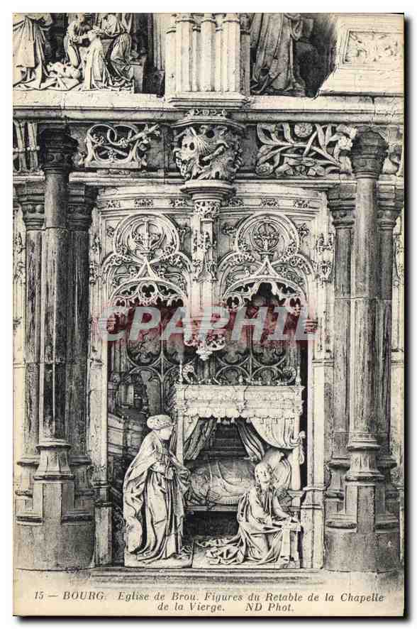 Bourg - Église de Brou. Figures du Retable de la Chapelle de la Vierge. ND Phol.