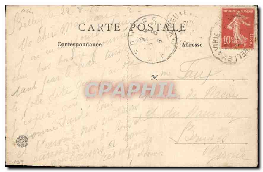CPA Environs de Belley Ain Le Defile du Rhone la Dent du Chat et le Revard  — Rückseite