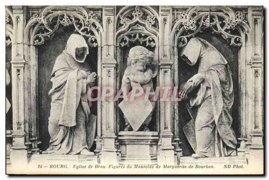 CPA Bourg Eglise de Brou Figures du Mausolee de Marguerite de Bourbon 