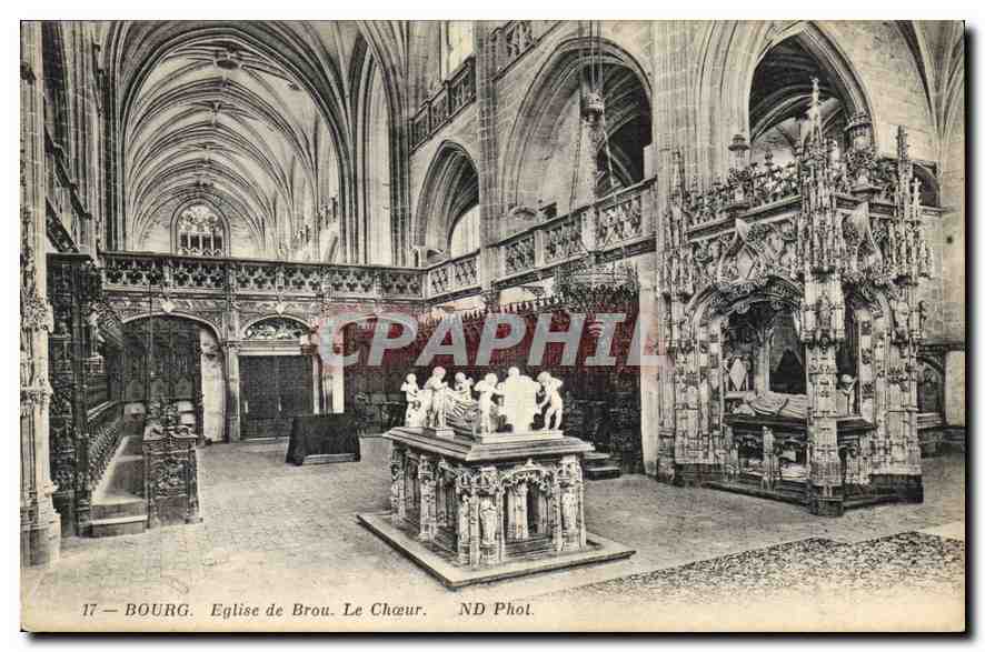 CPA Bourg Eglise de Brou Le Choeur 