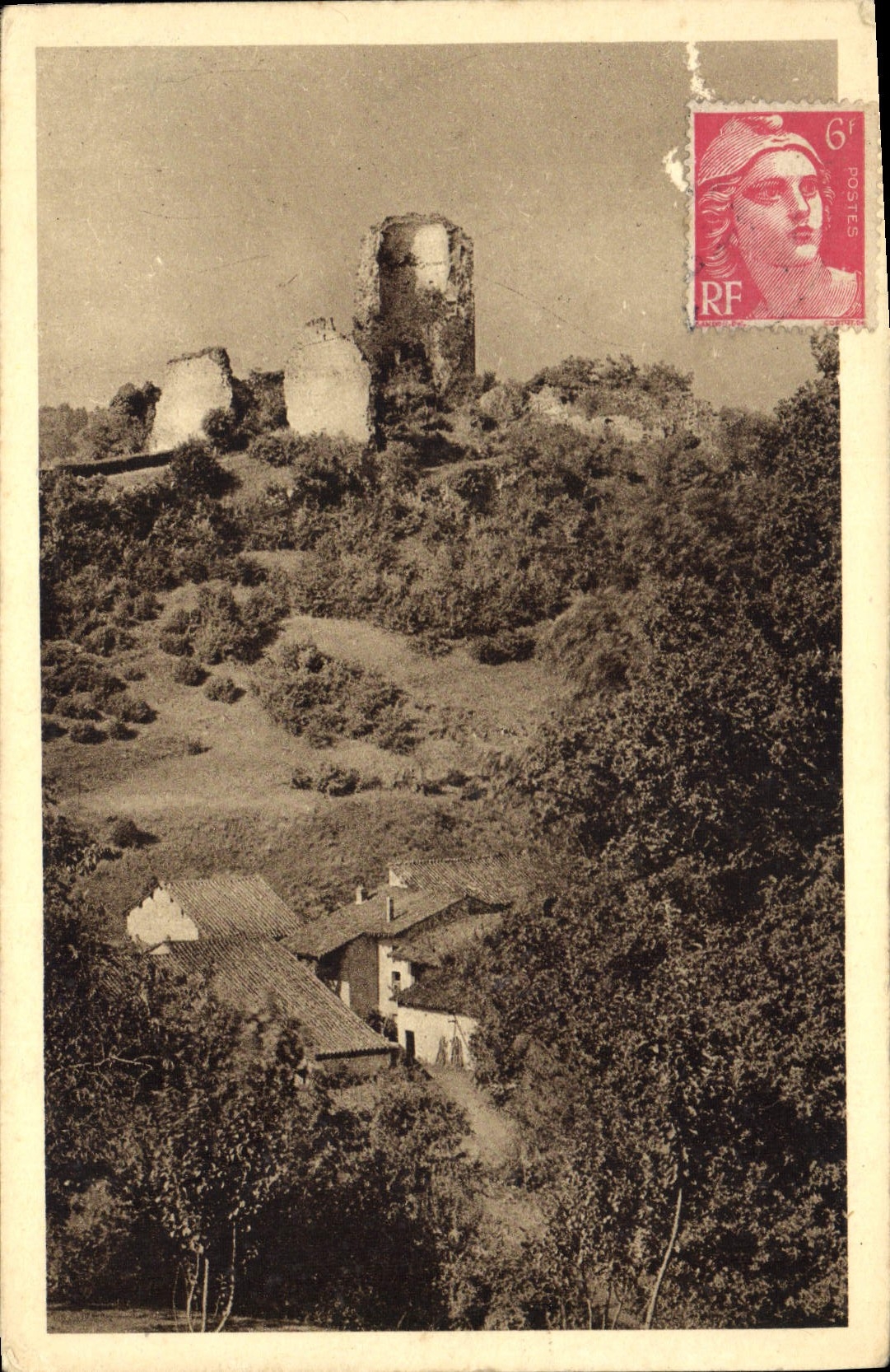 Ruines du château de Colligny — Vues de l'Ain — éditeur Braun & Cie
