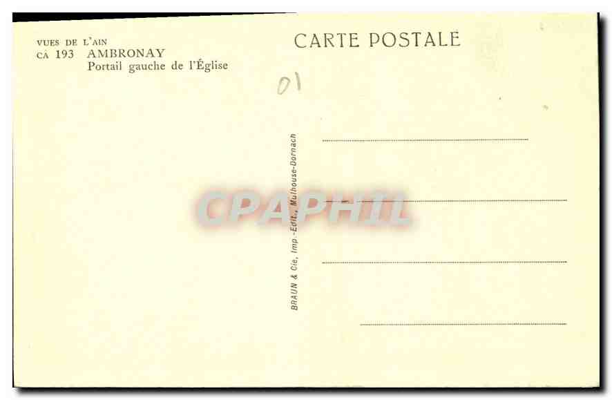 CPA Ambronay Portail gauche de l'Eglise  — Rückseite