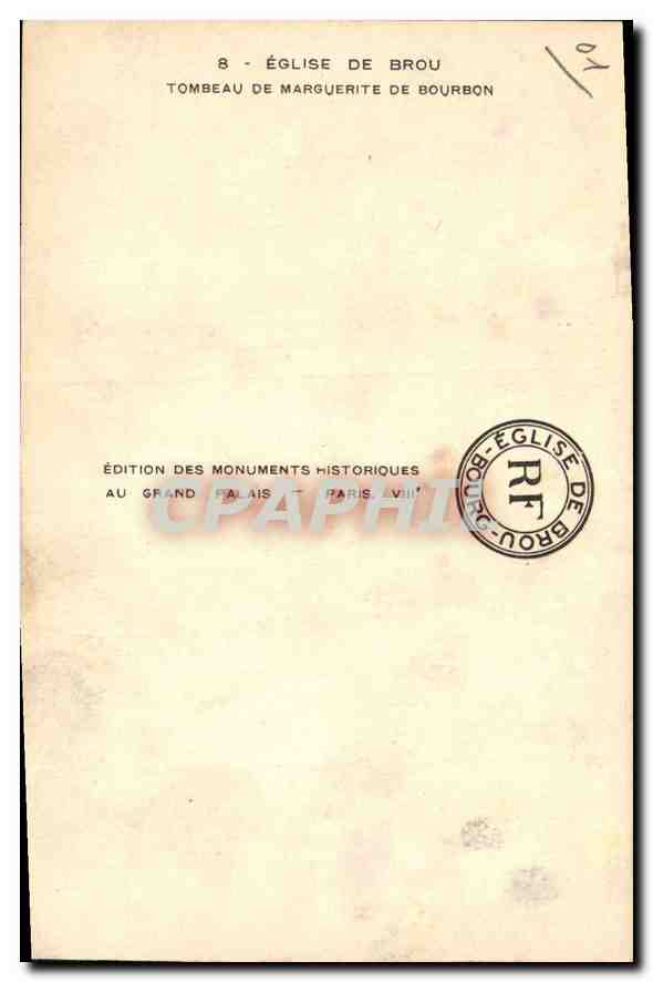 Église de Brou — Tombeau de Marguerite de Bourbon — Édition des Monuments Historiques — Rückseite