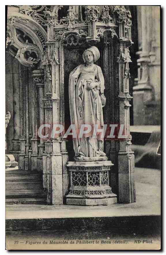 Église de Bitton — Figures du Mausolée de Philibert le Beau (détail) — ND Phot.