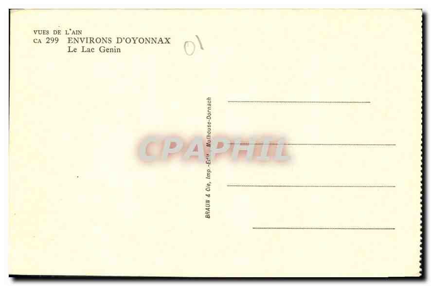 CPA Vues de L'Ain Environ d'Oyonnax Le Lac Genin  — Rückseite