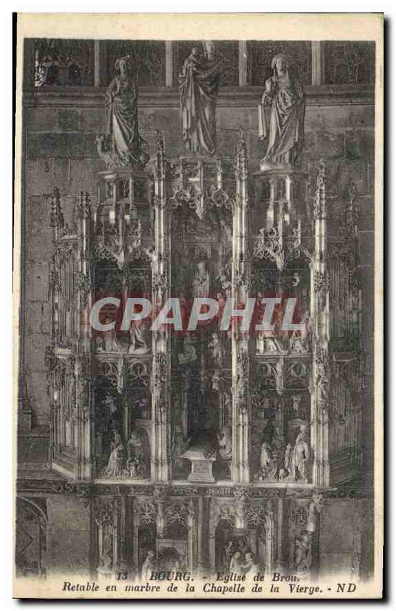CPA Bourg Eglise de Brou Retable en marbre de la Chapelle de la Vierge 