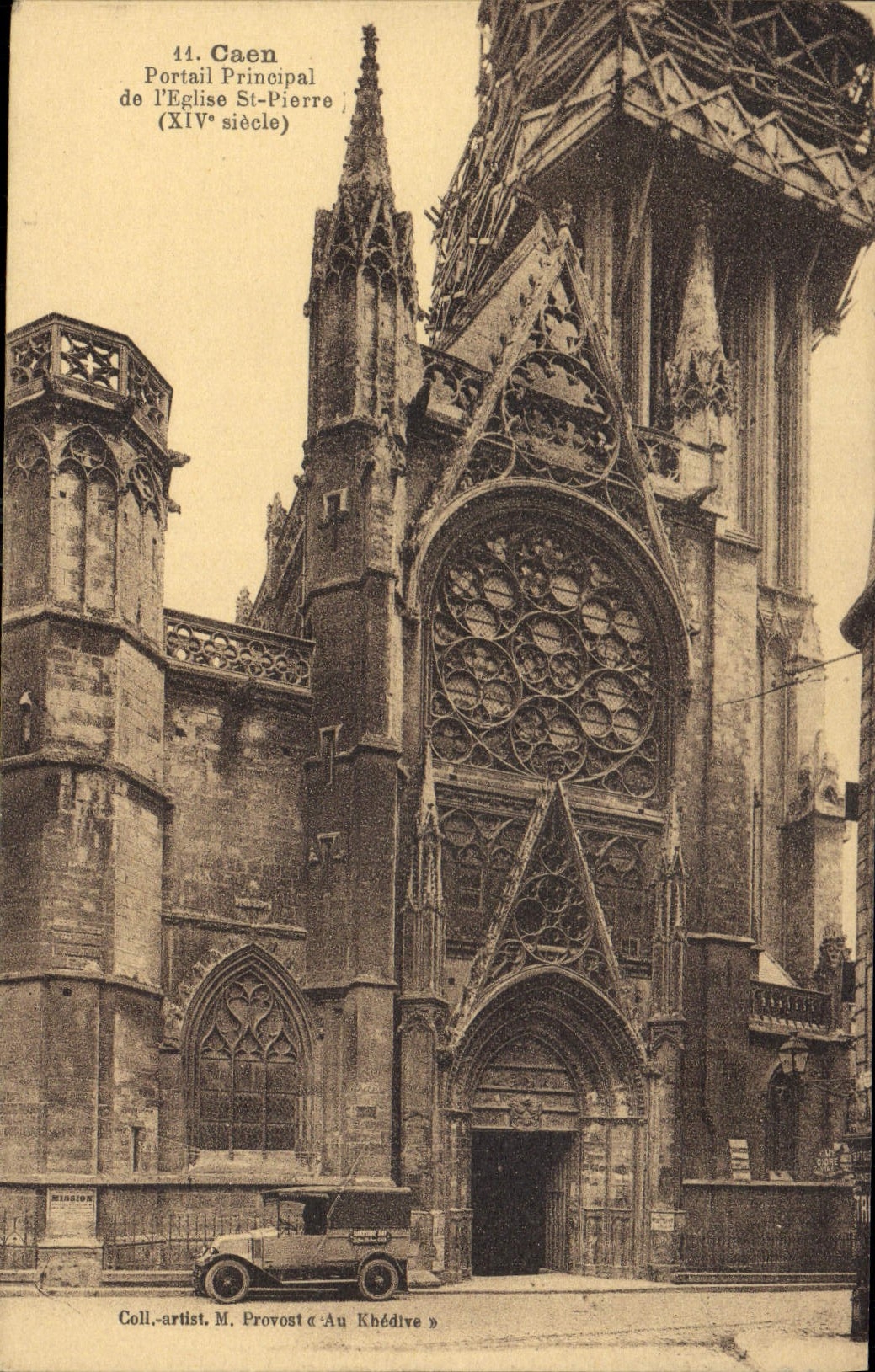 CPA Caen Portail Principal de l'Eglise St Pierre 