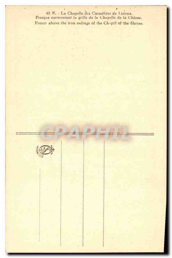 CPA La Chapelle des Carmelites de Lisieux  — Rückseite