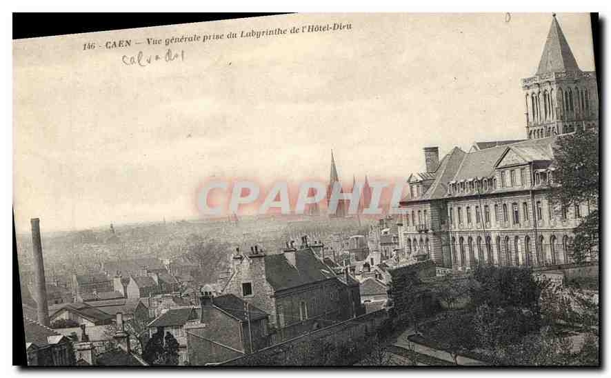 CPA Caen Vue generale prise du Labyrinthe de l'Hotel Dieu 