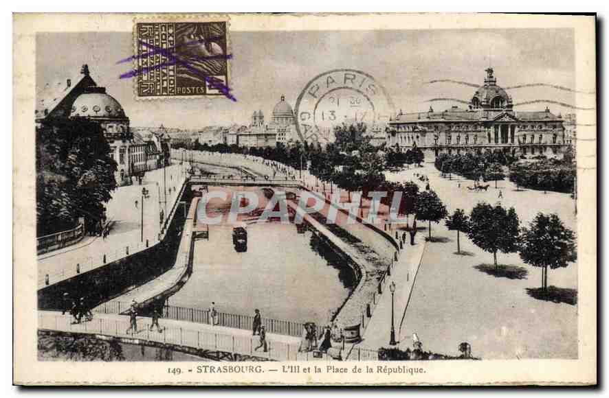 CPA Strasbourg L'Ill et la Place de la Republique 