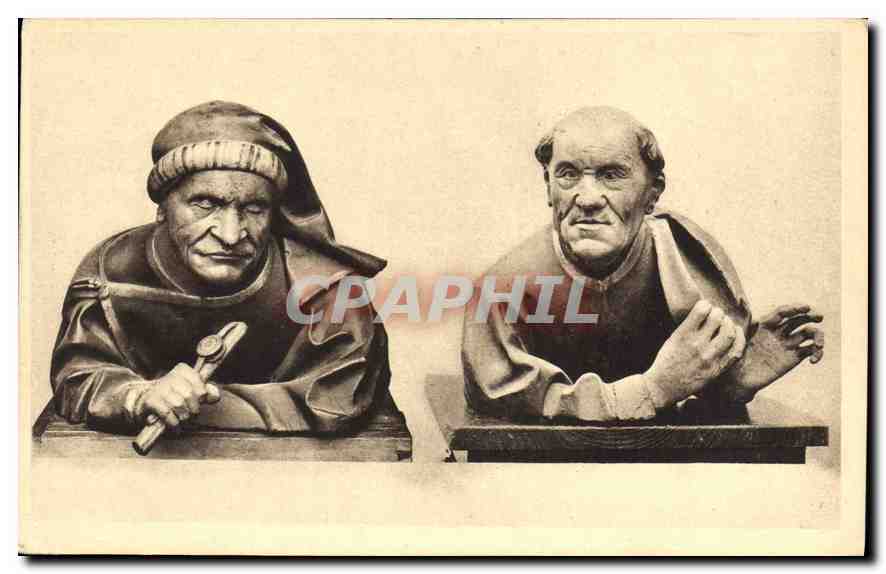 CPA Institution St Marc a Strasbourg Bustes en bois 