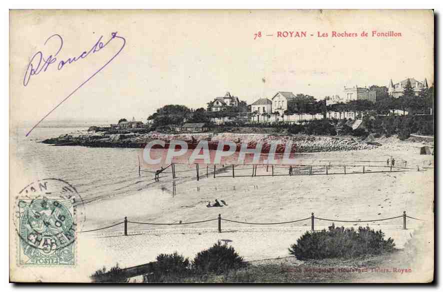 ROYAN - Ansicht der Rochers de Fonceillon — Verlag Charrard Tilers, Nr. 78