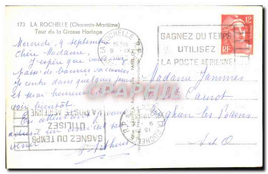 CPA La Rochelle Charente Maritimes tour de la Grosse Horloge  — Verso