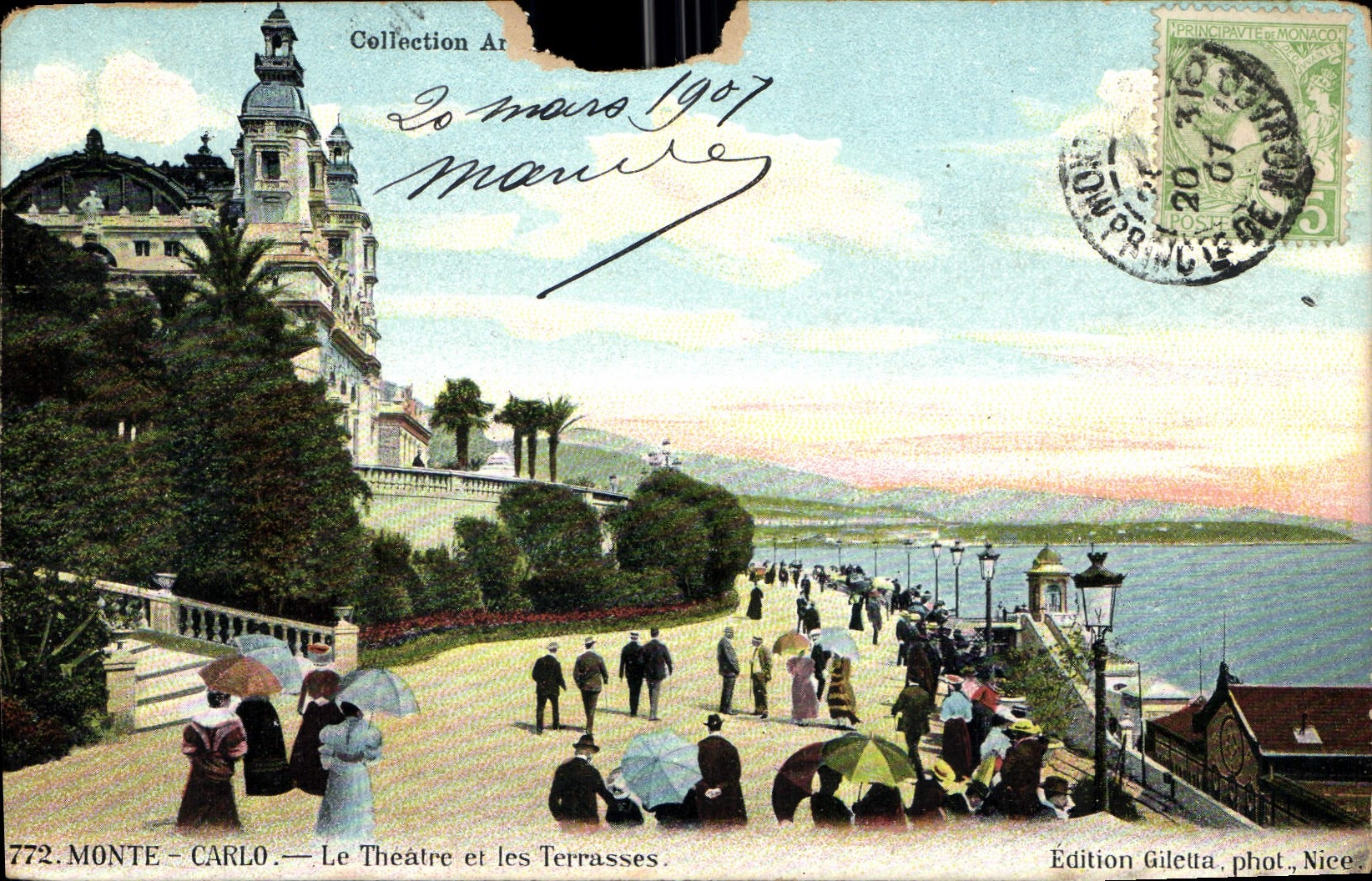 MONTE-CARLO — Le Théâtre et les Terrasses — Édition Giletta, phot., Nice