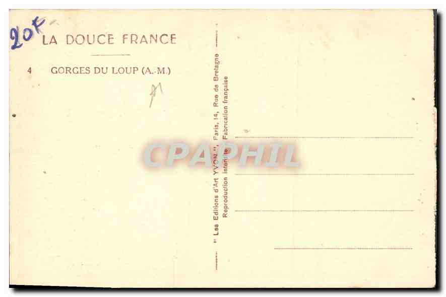 CPA La Douce France Gorges du Loup A M  — Rückseite