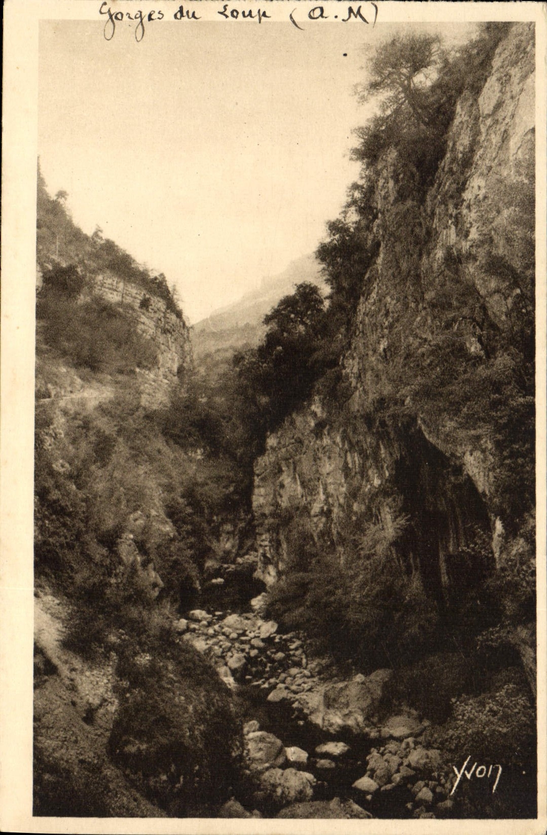 Gorges du Loup (A.M.) — vue du canyon — Yvon, n° 1017