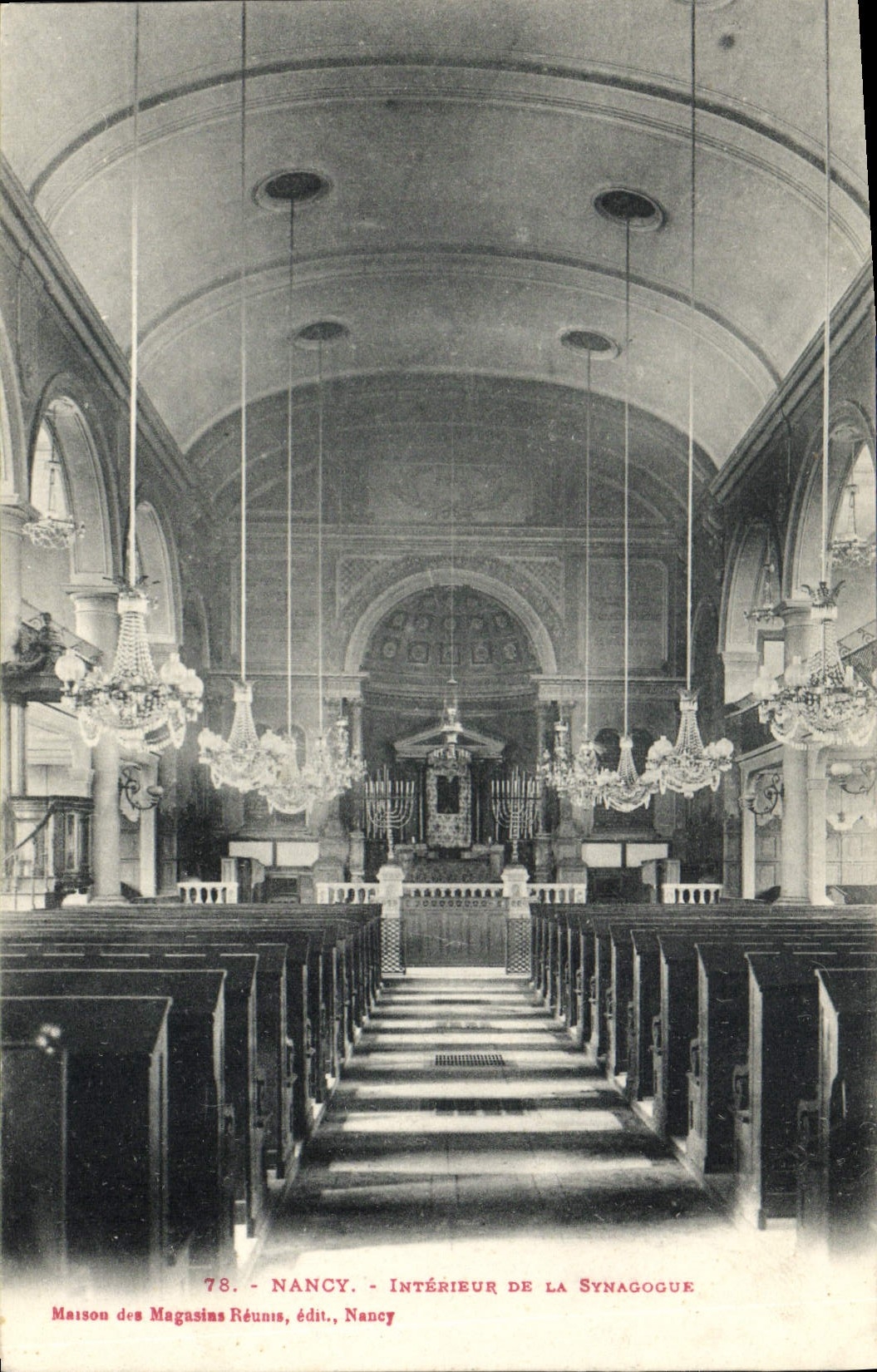CPA Nancy Interieur de la Synagogue Judaica Jif