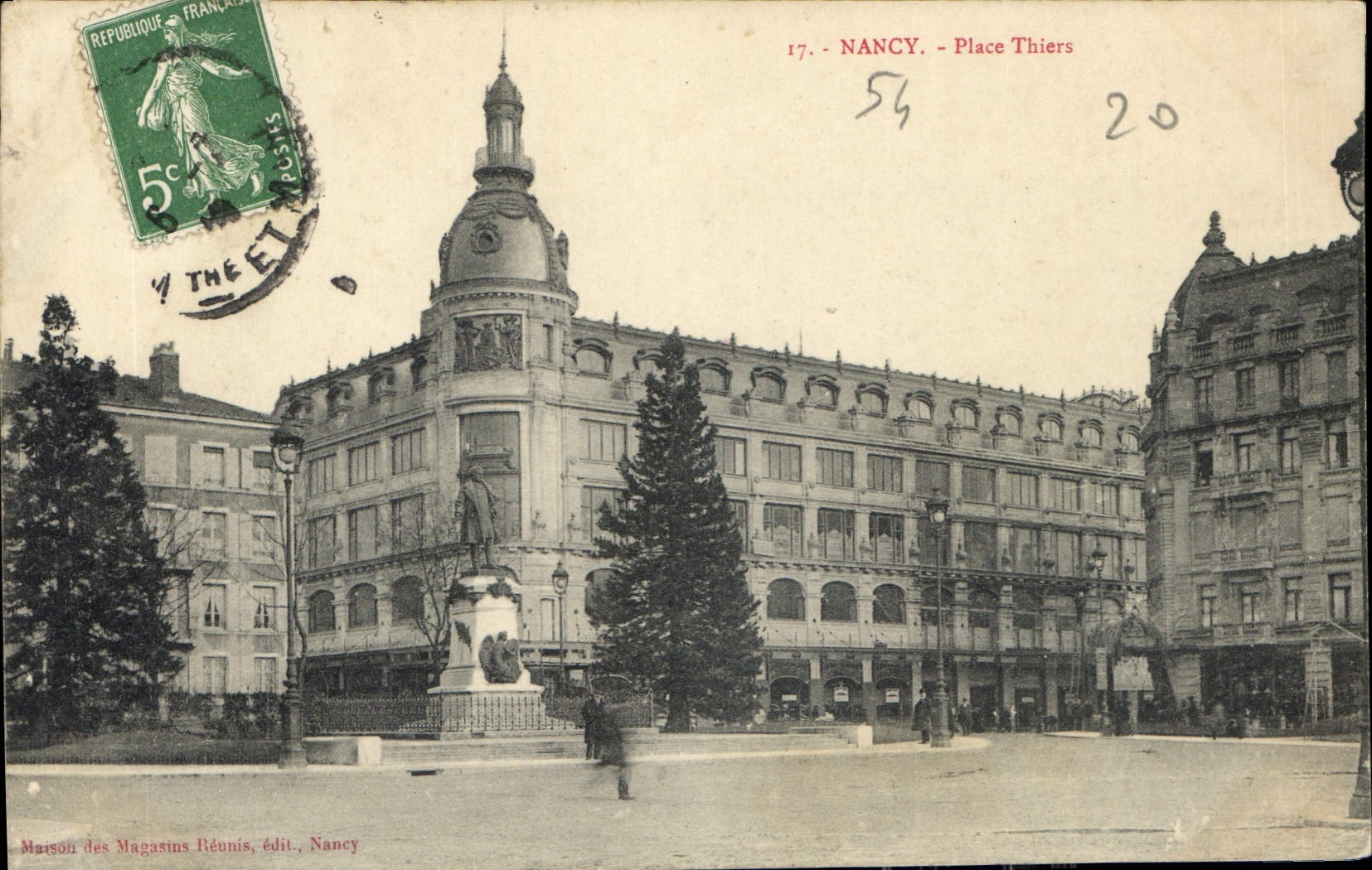 NANCY - Place Thiers — vue de la Maison des Magasins Réunis — édit. Maison des Magasins Réunis, Nancy