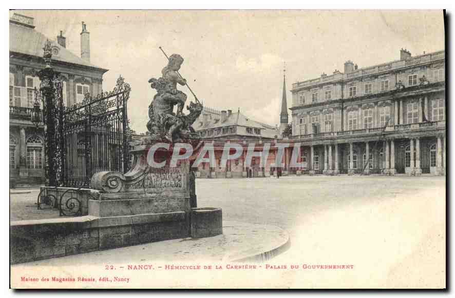 Nancy — Hémicycle de la Carrière - Palais du Gouvernement — Maison des Magasins Réunis, édit., Nancy