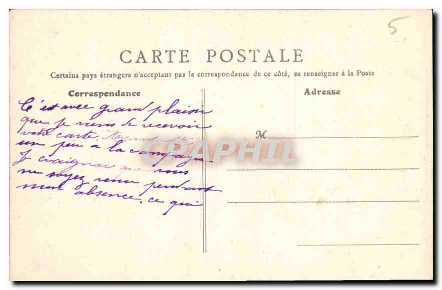 CPA Nancy M et M Palais du Gouvernement Residence du General commandant le 20 Corps d'Armee  — Rückseite
