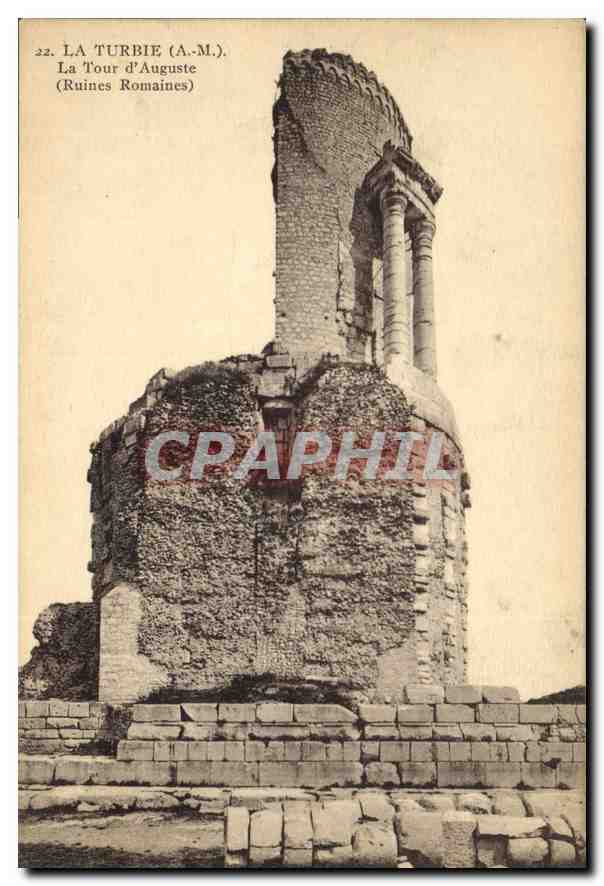 CPA La Turbie A M La tour d'Auguste ruines romaines 