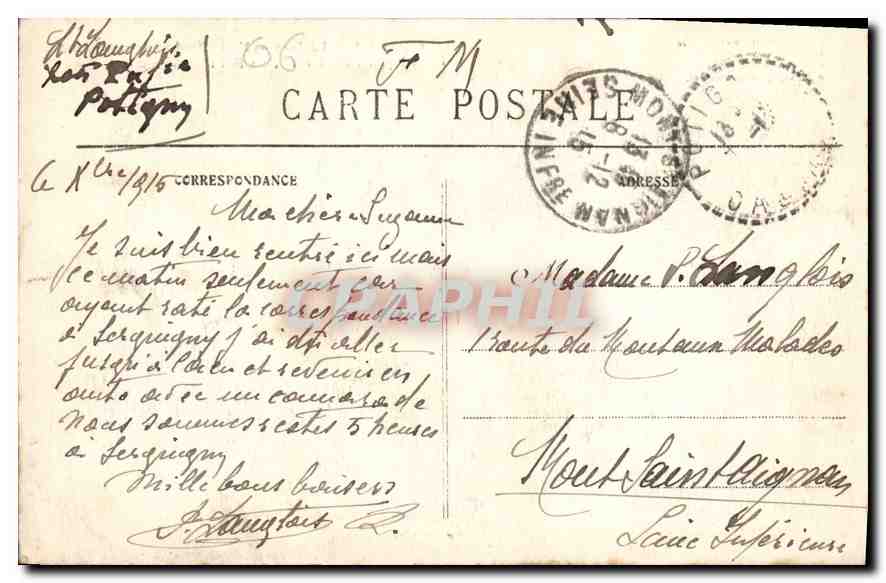 Tombeau de Marie-Elisabeth Joly à Falaise — éditeur Jeanne, n°6 — Verso