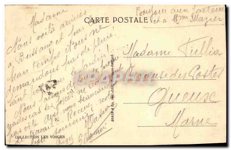 CPA Bussang La Route du Col et le Drumont  — Rückseite