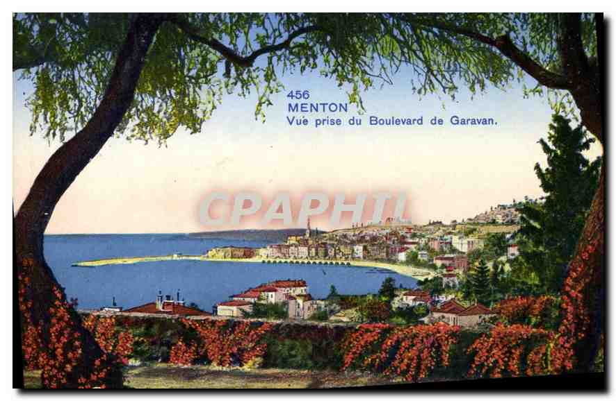 CPA Menton vue prise du Boulevard de Garavan 