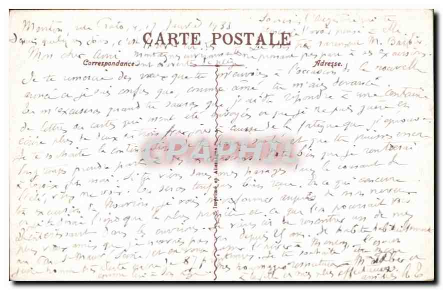 CPA Menton vue prise du Boulevard de Garavan  — Rückseite