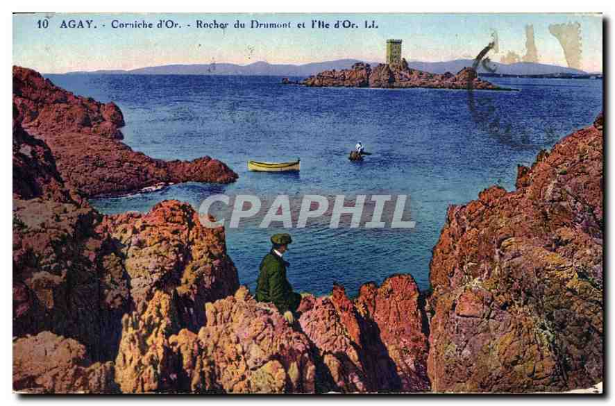 CPA Agay Corniche d'Or Rocher du Drumont et l'ile d'Or 