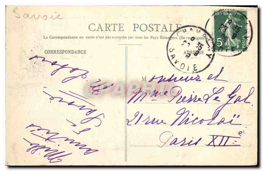 CPA Massif du Mont Blanc Seracs du Geant et les Aiguilles Rouges  — Verso
