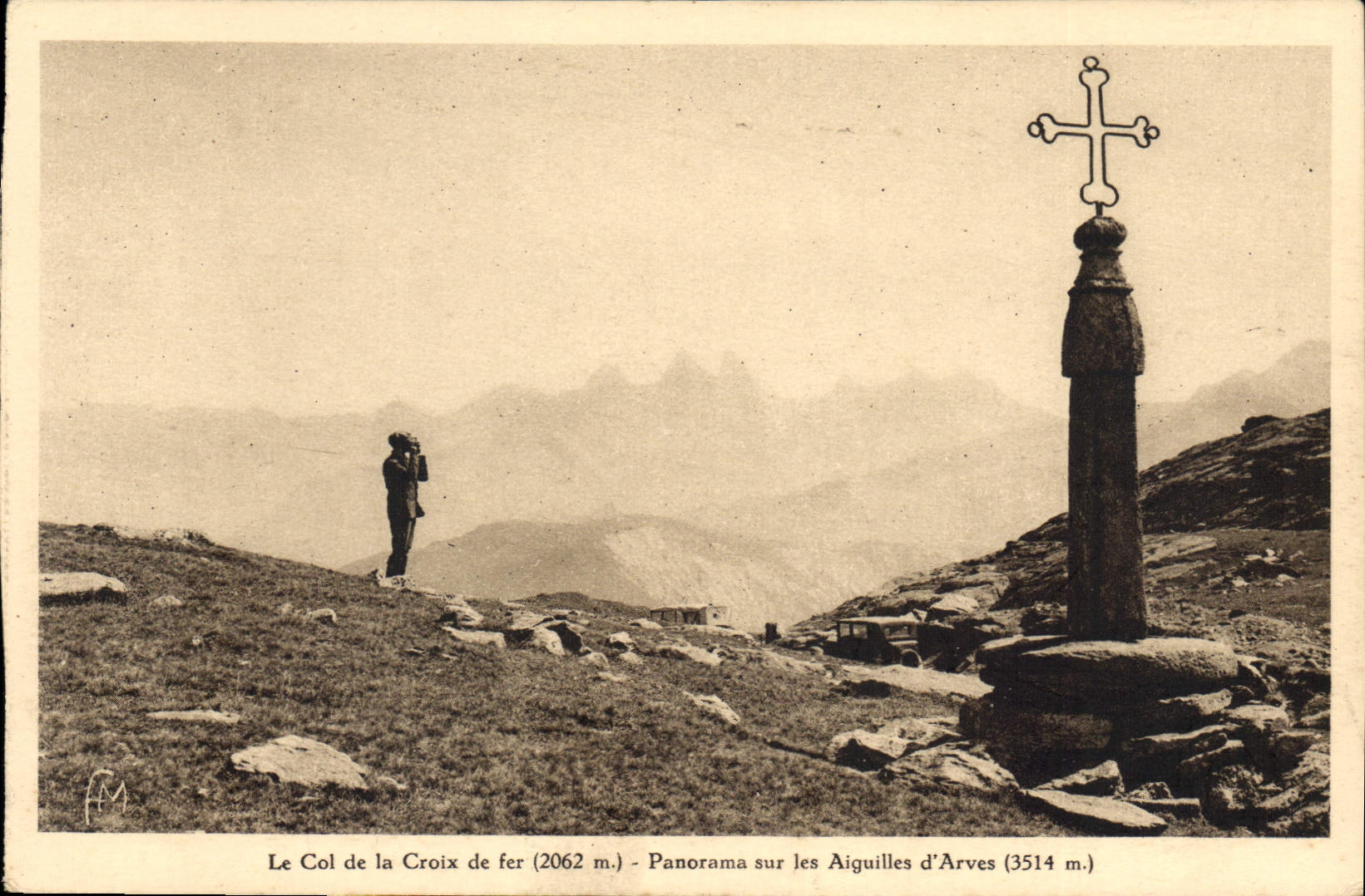 CPA Le Col de la Croix de fer Panorama sur les Aiguilles d'Arves 
