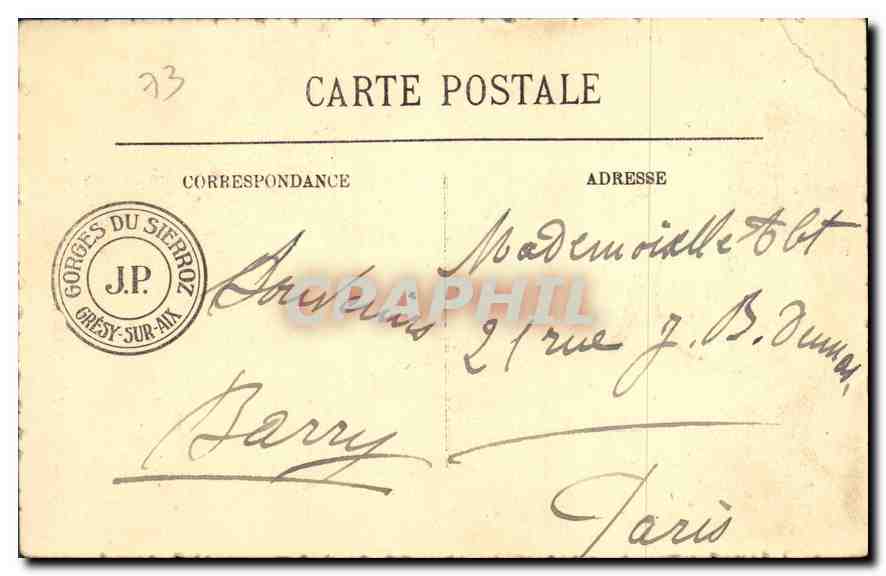 CPA Gorges du Sierroz Galeries  — Rückseite