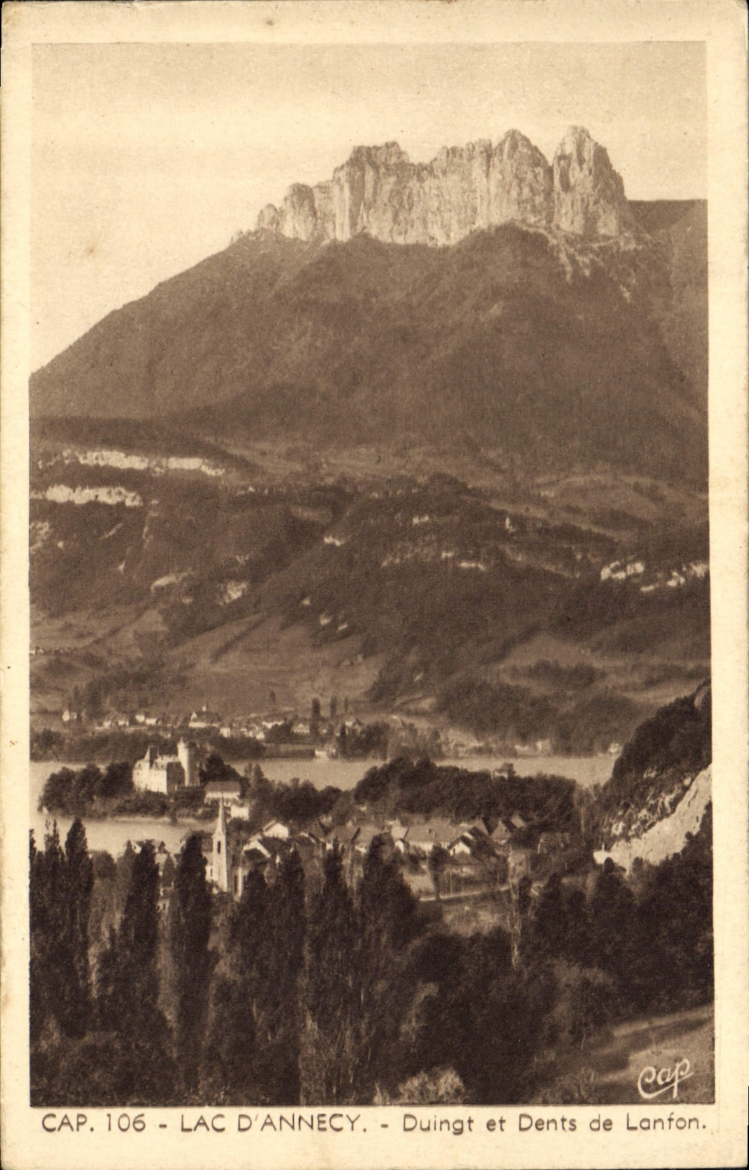 CPA Lac d'Annecy Duingt et Dents de Lanfon 