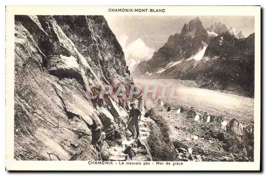 CPA Chamonix Mont Blanc Chamonix le Mauvais Pas Mar de Glace 