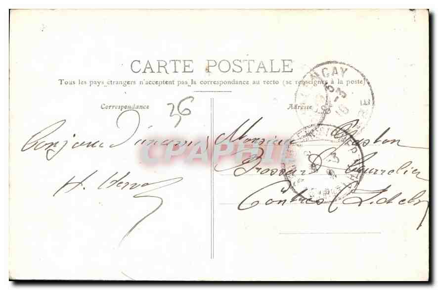 Valençay (Indre) — Le Château — Les deux Tours — La route de Lexroux — Verso