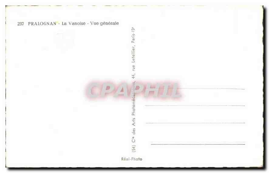 CPA Pralognan la Vanoise vue generale  — Rückseite