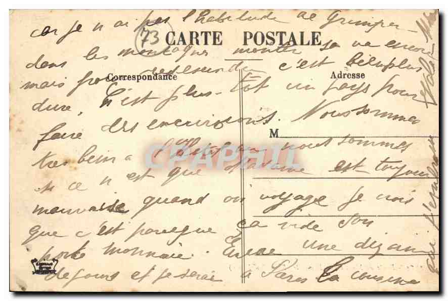 CPA Route de Moutiers a Brides les Bains en Hiver  — Rückseite