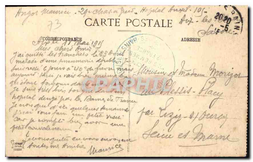 CPA Environs d'Aix les Bains la Chambotte et le Lac du Bourget  — Verso