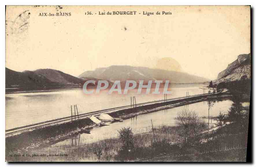 CPA Aix les Bains lac du Bourget Ligne de Paris 