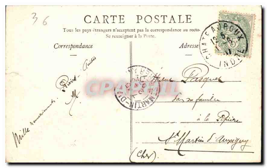 CPA Chateauroux Indre Interieur de l'eglise Notre Dame  — Rückseite
