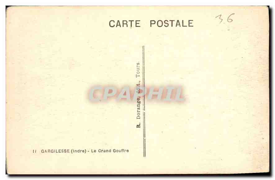 CPA Gargilesse Indre le Grand Gouffre  — Rückseite