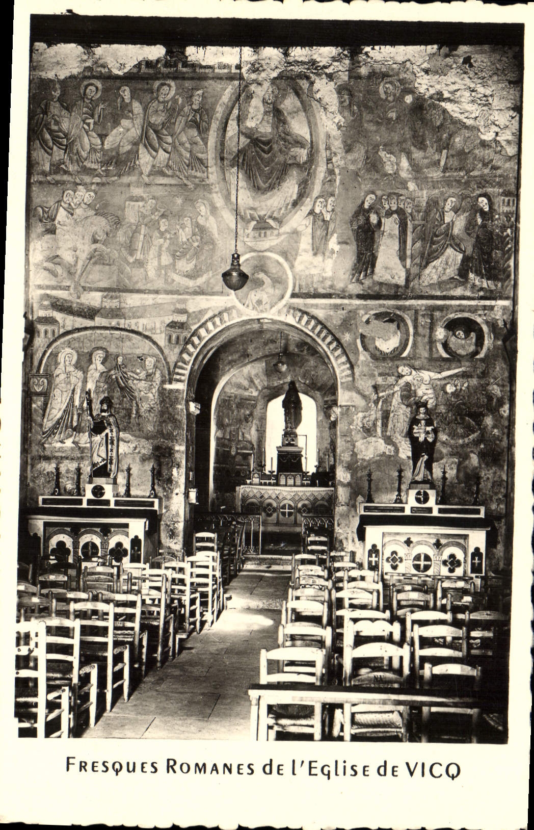 CPA La Vallee Noire Nohant Vicq Indre Fresques Romaines de l'Eglise de Vicq 