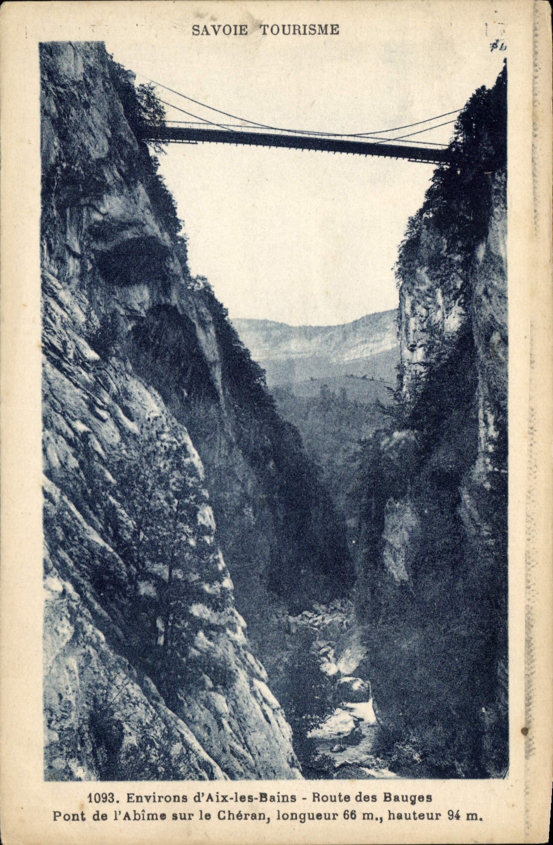 CPA Savoie tourisme Environs d'Aix les Bains route des Bauges Pont de l'Abime sur le Cheran 